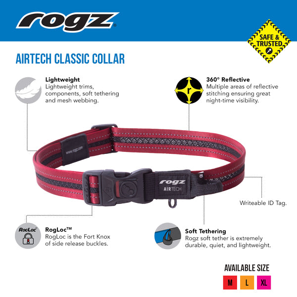 Rogz AirTech Classic Dog Collar